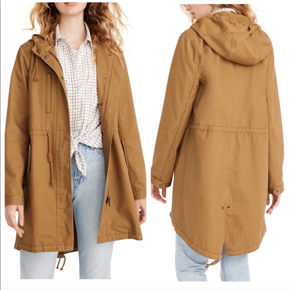Madewell Tan Hooded Parka Jacket